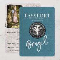 Teal Brazil Passport Save The Date