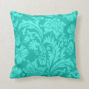 Teal breakfast at tiffany’s throw pillow