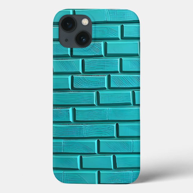 Teal Brick Wall iPhone Case Cool Design (Back)