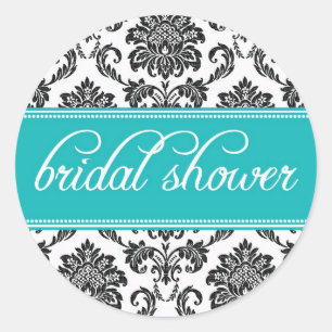 Teal Bridal Shower Stickers