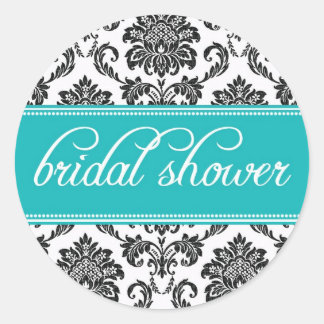 Teal Bridal Shower Stickers