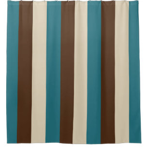 Teal Brown and Beige Vertical Stripes
