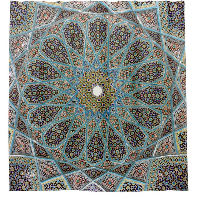 Teal, brown, and yellow floral kaleido artwork (Front)