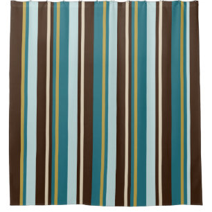 Teal, Brown, Beige and Gold Vertical Stripes