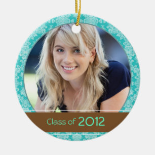 Teal & Brown Photo Graduation 2012 Keepsake Ceramic Ornament