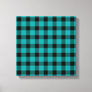 Teal Buffalo Country Lumberjack Plaid Canvas Print