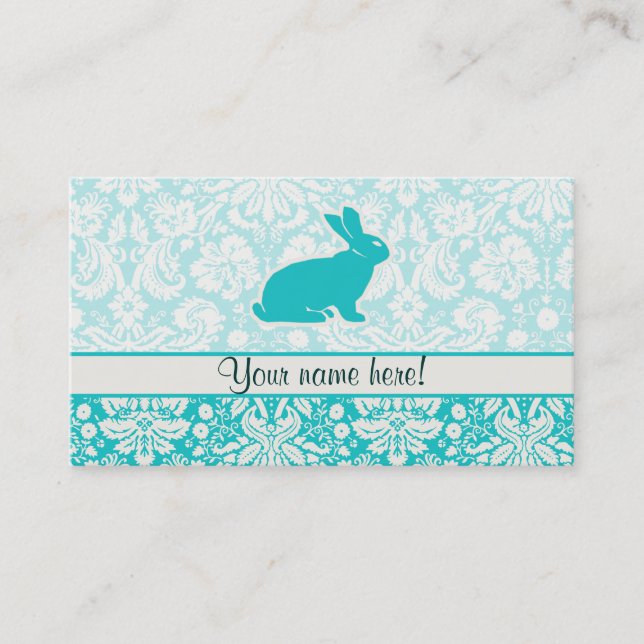 Teal Bunny Business Card (Front)