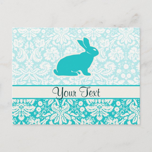 Teal Bunny Postcard (Front)