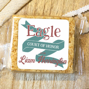 Teal, Burgundy Eagle Scout Court of Honor Square Sticker