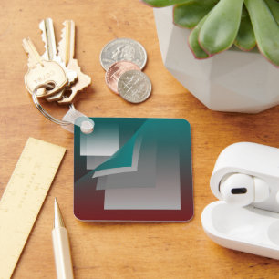 Teal burgundy grey pages keychain