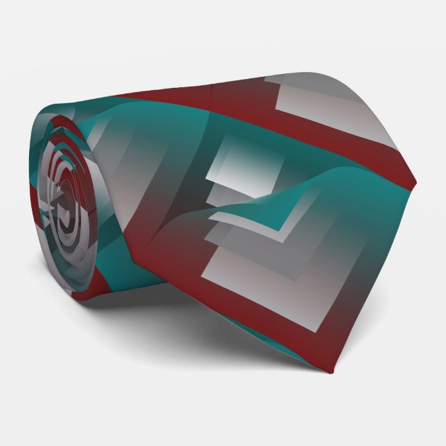 Teal burgundy grey pages tie (Rolled)