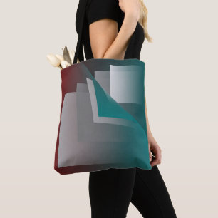 Teal burgundy grey pages tote bag