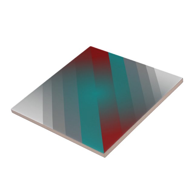 teal burgundy grey stripes tile (Side)