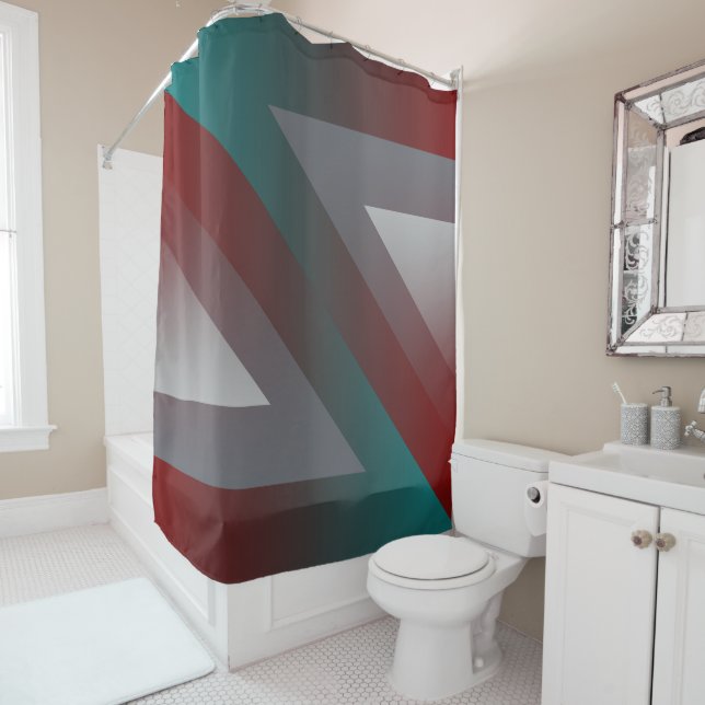 teal burgundy grey triangle (In Situ)