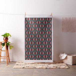teal burgundy grey triangle fabric