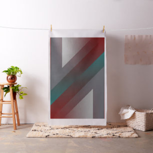 teal burgundy grey triangle fabric