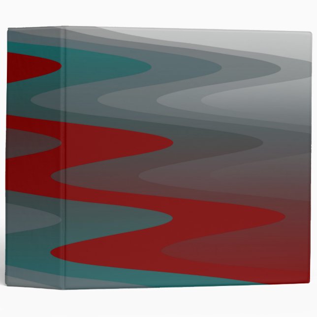 teal burgundy grey waves binder (Front/Spine)