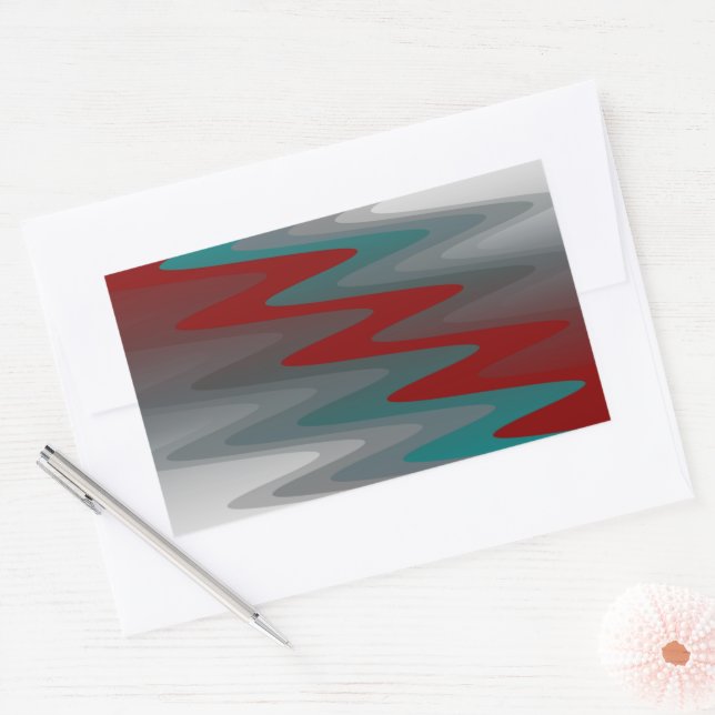teal burgundy grey waves sticker (Envelope)