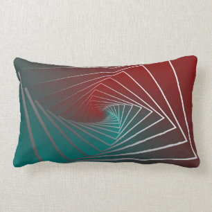 teal burgundy spin lumbar pillow