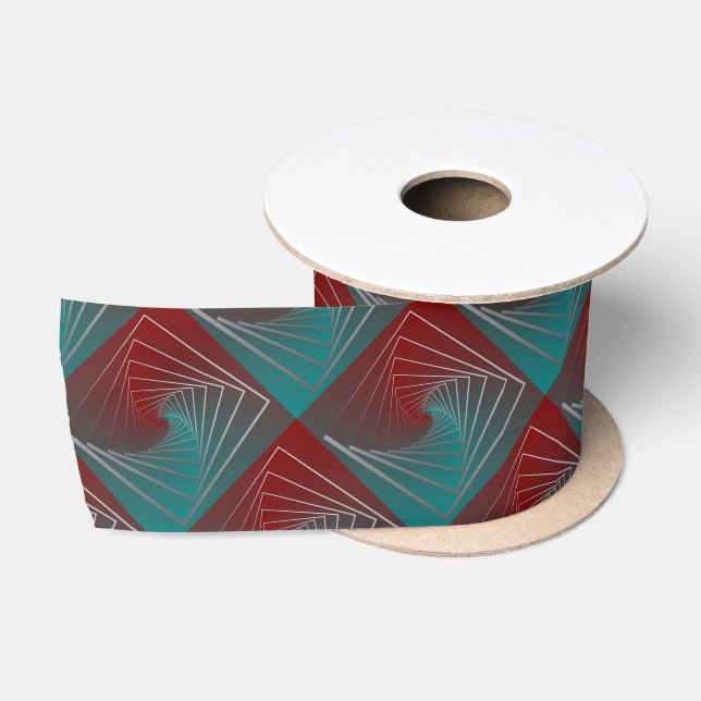 teal burgundy spin satin ribbon (Spool)