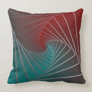 teal burgundy spin throw pillow