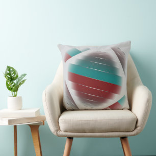Teal burgundy spinning throw pillow