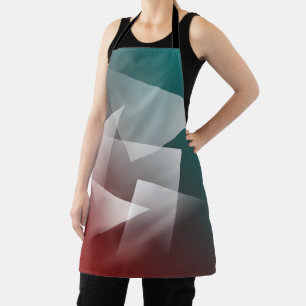 teal burgundy white apron