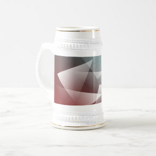 teal burgundy white beer stein