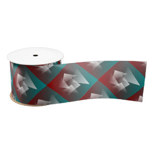 teal burgundy white satin ribbon