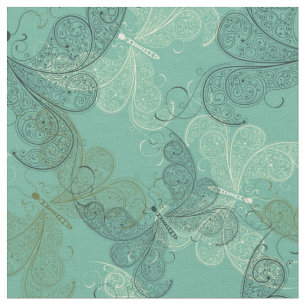 Teal Butterflies 2 Fabric