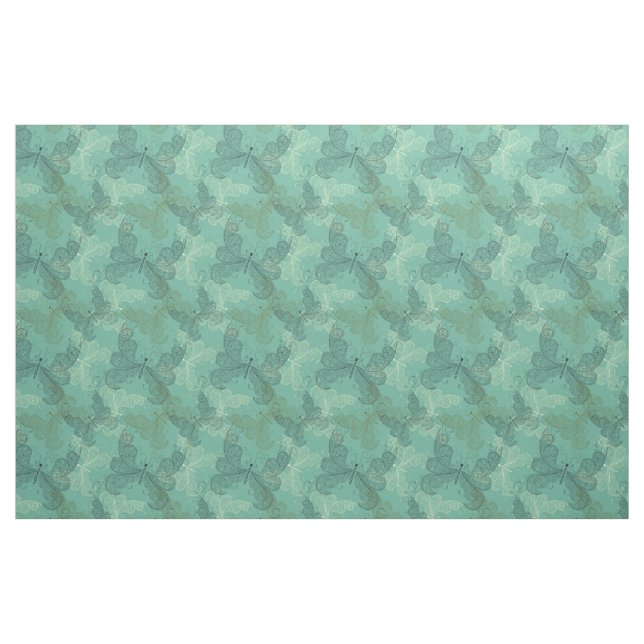 Teal Butterflies Fabric (Yard)