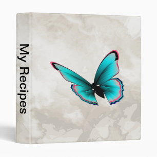 Teal Butterfly Binder