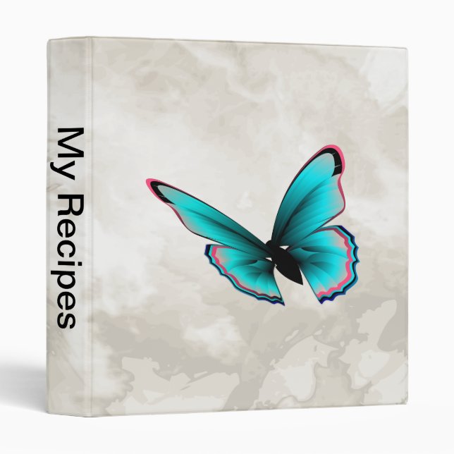 Teal Butterfly Binder (Front/Spine)