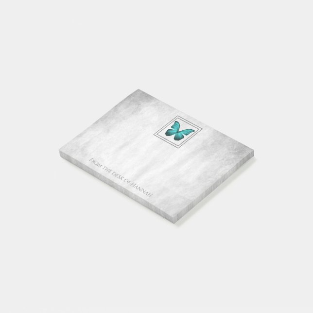 Teal Butterfly Personalized Notes (Angled)