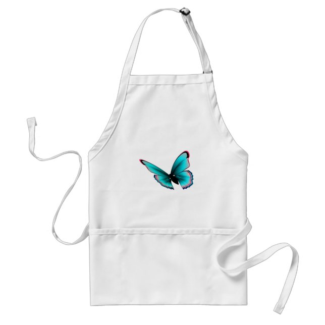 Teal Butterfly Standard Apron (Front)