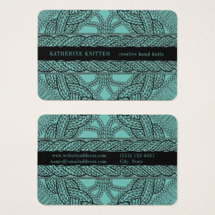 TEAL CABLE KNIT Euro Size Business Card