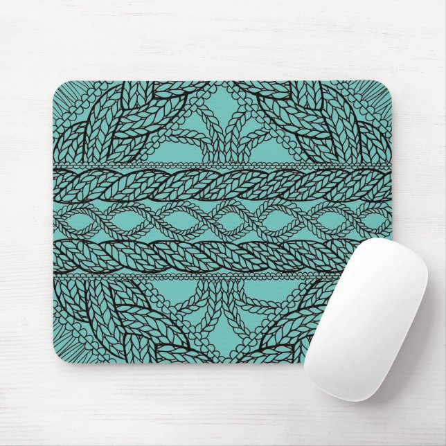 TEAL CABLE KNIT Mouse Pad (With Mouse)