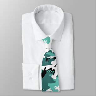 Teal Camo Tie