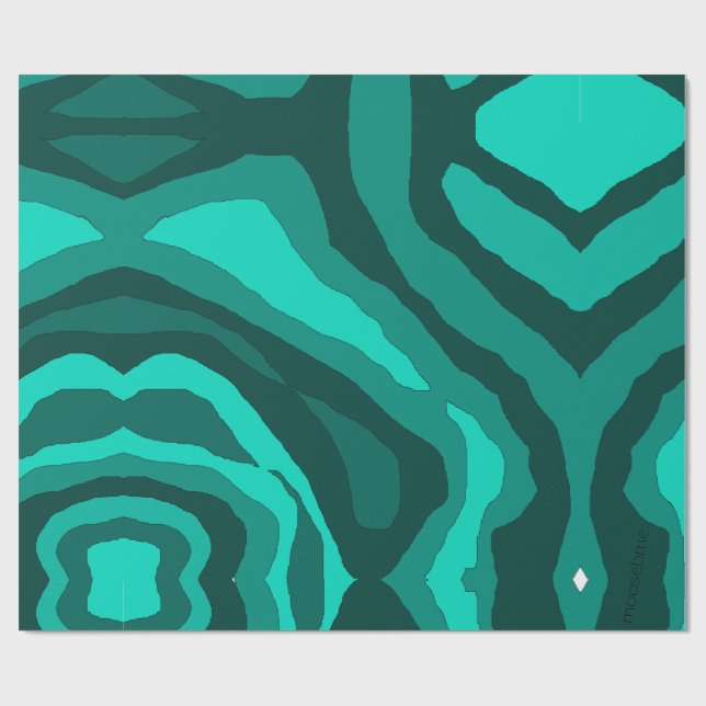 Teal Camo Wrapping Paper (Flat)
