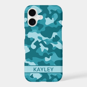Teal Camouflage Personalized