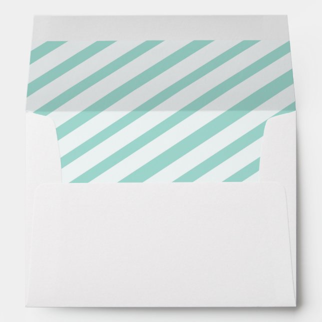 Teal Carnival Stripes Lined Envelopes (Back (Bottom))