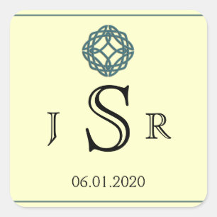 Teal Celtic Eternity Knot Monogram Sticker