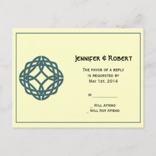 Teal Celtic Eternity Knot RSVP Postcard