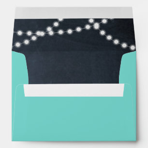 Teal Chalkboard Lights Personalized Envelopes
