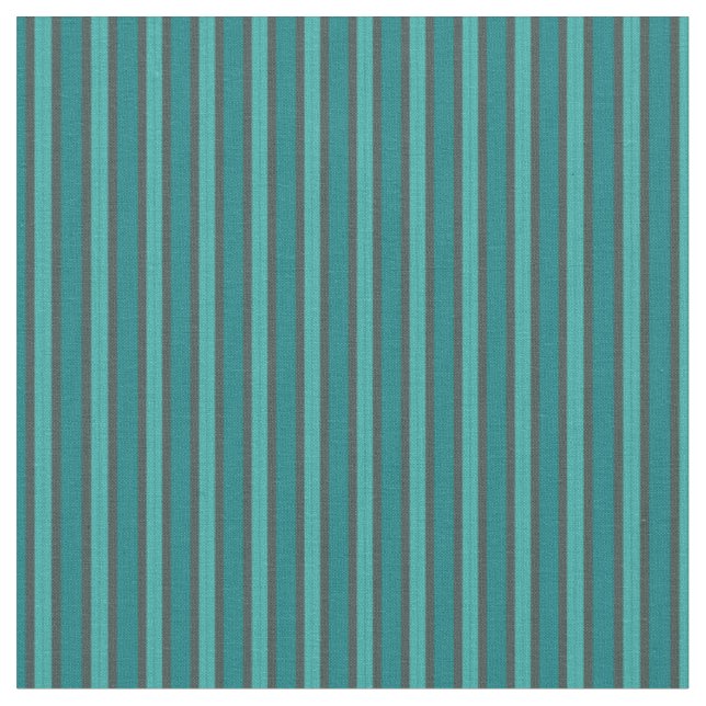 Teal & Charcoal Gray Variegated Vertical Stripes Fabric (Close Up)