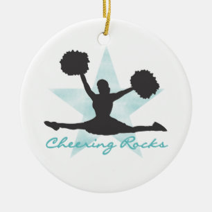 Teal Cheering Rocks T-shirts and Gifts Ceramic Ornament