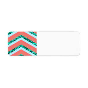 Teal Cheetah Chevron Orange Shades Stripes Print