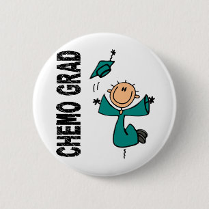 Teal CHEMO GRAD 1 (Ovarian Cancer) 2 Inch Round Button
