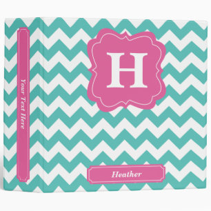 Teal Chevron Binder