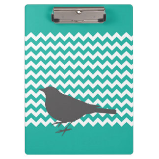 Teal Chevron Bird - Clipboard
